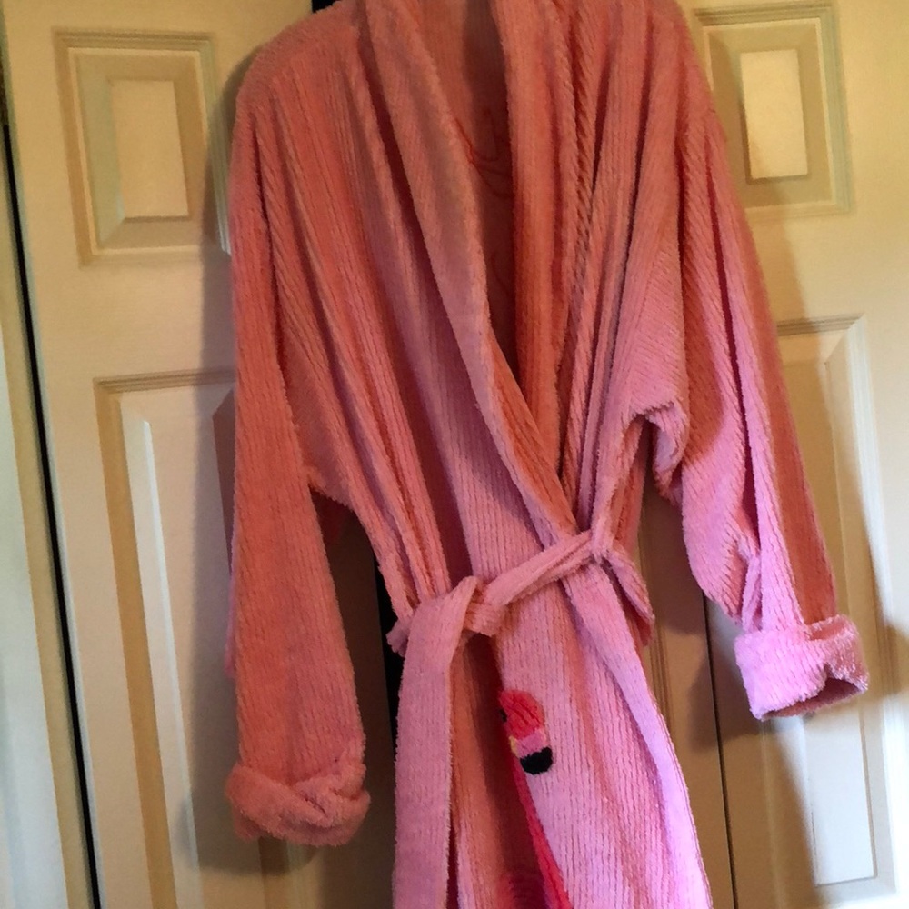 Pink Flamingo Chenille Robe